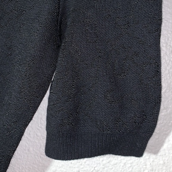 Vintage Jones N.Y. black shirt sleeve cardigan textured knit design cottagecore - Picture 9 of 14